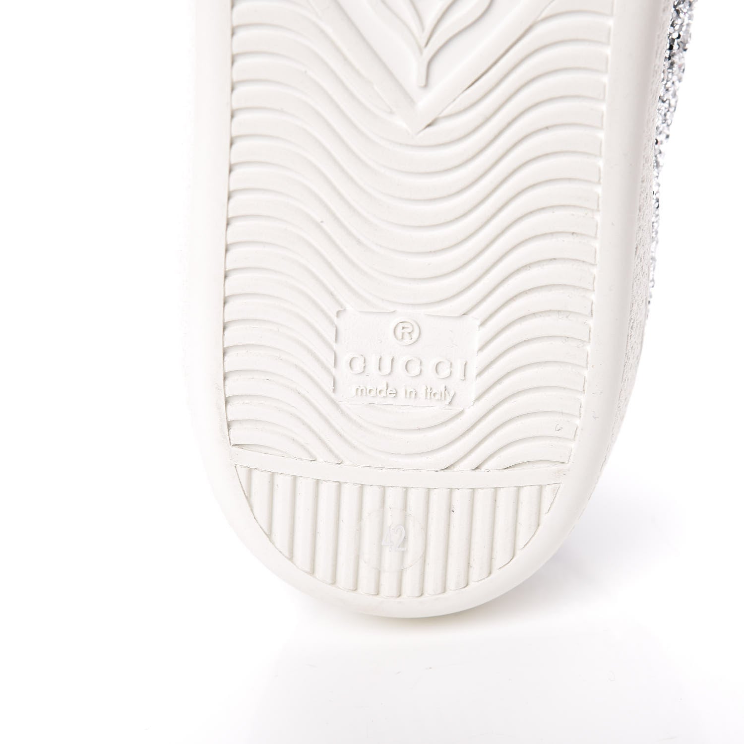 Gucci Glitter Web Ace Sneakers 42 Silver 7 of 9