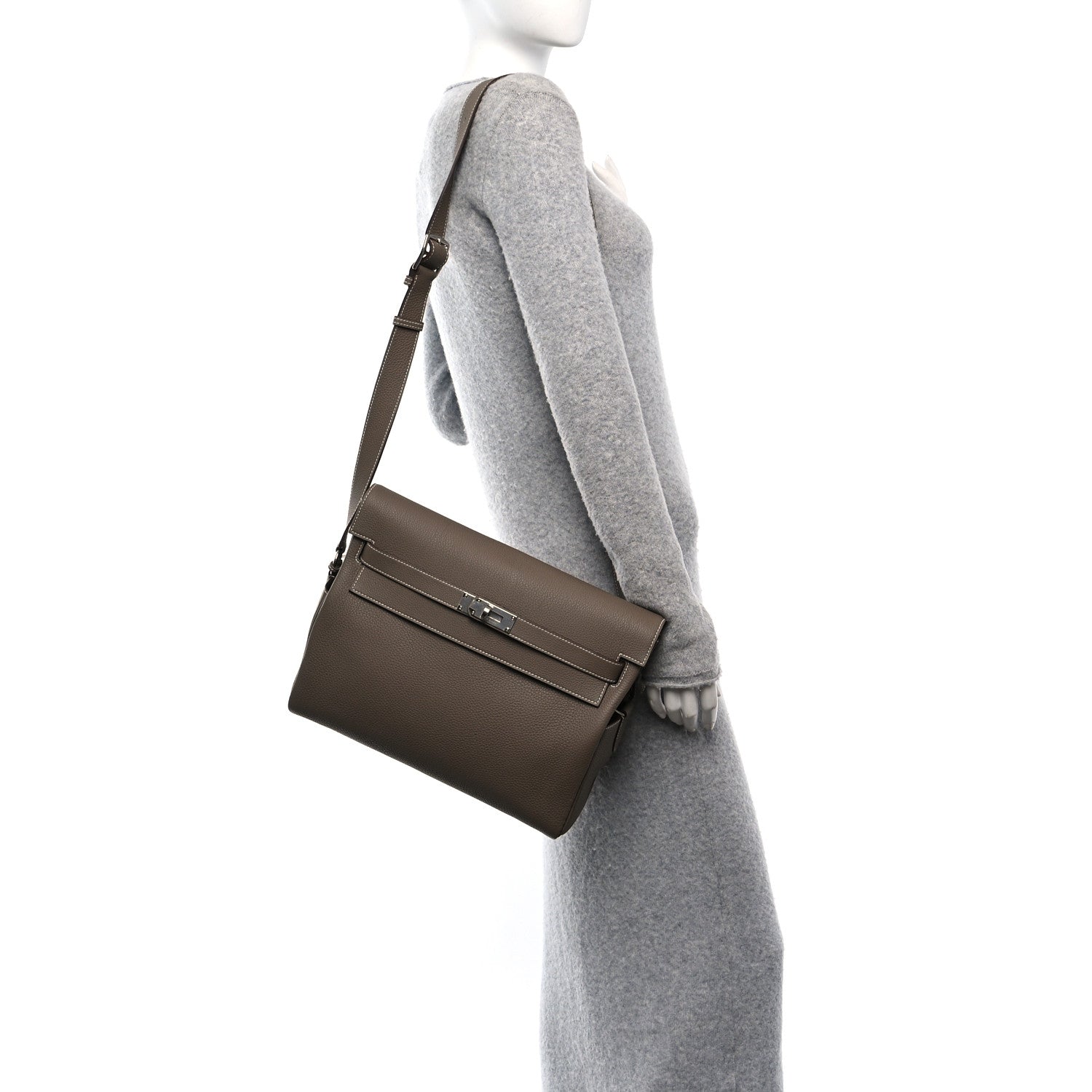 Hermes Togo Kelly Messenger Etoupe 2 of 10
