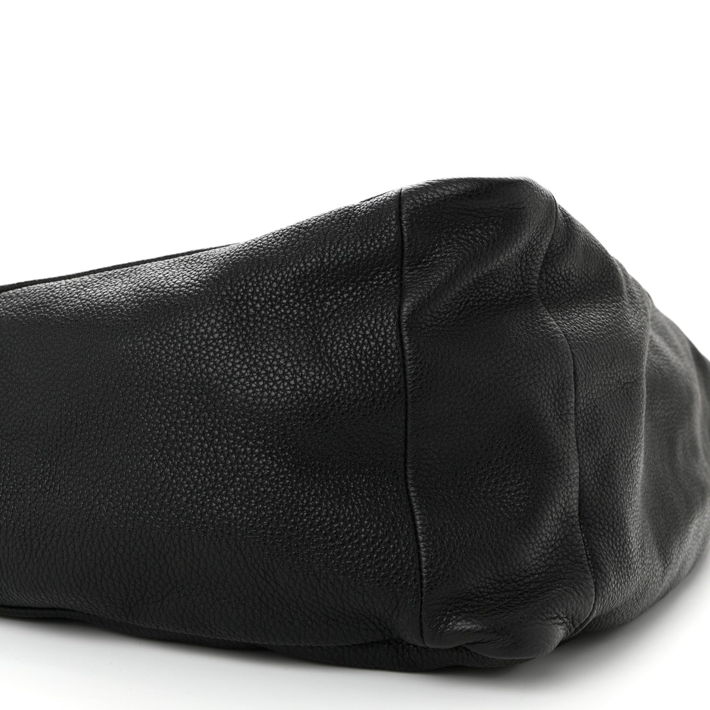 Vitello Daino Triangle Shoulder Bag Black