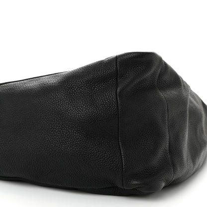 Prada Vitello Daino Triangle Shoulder Bag Black 9 of 10