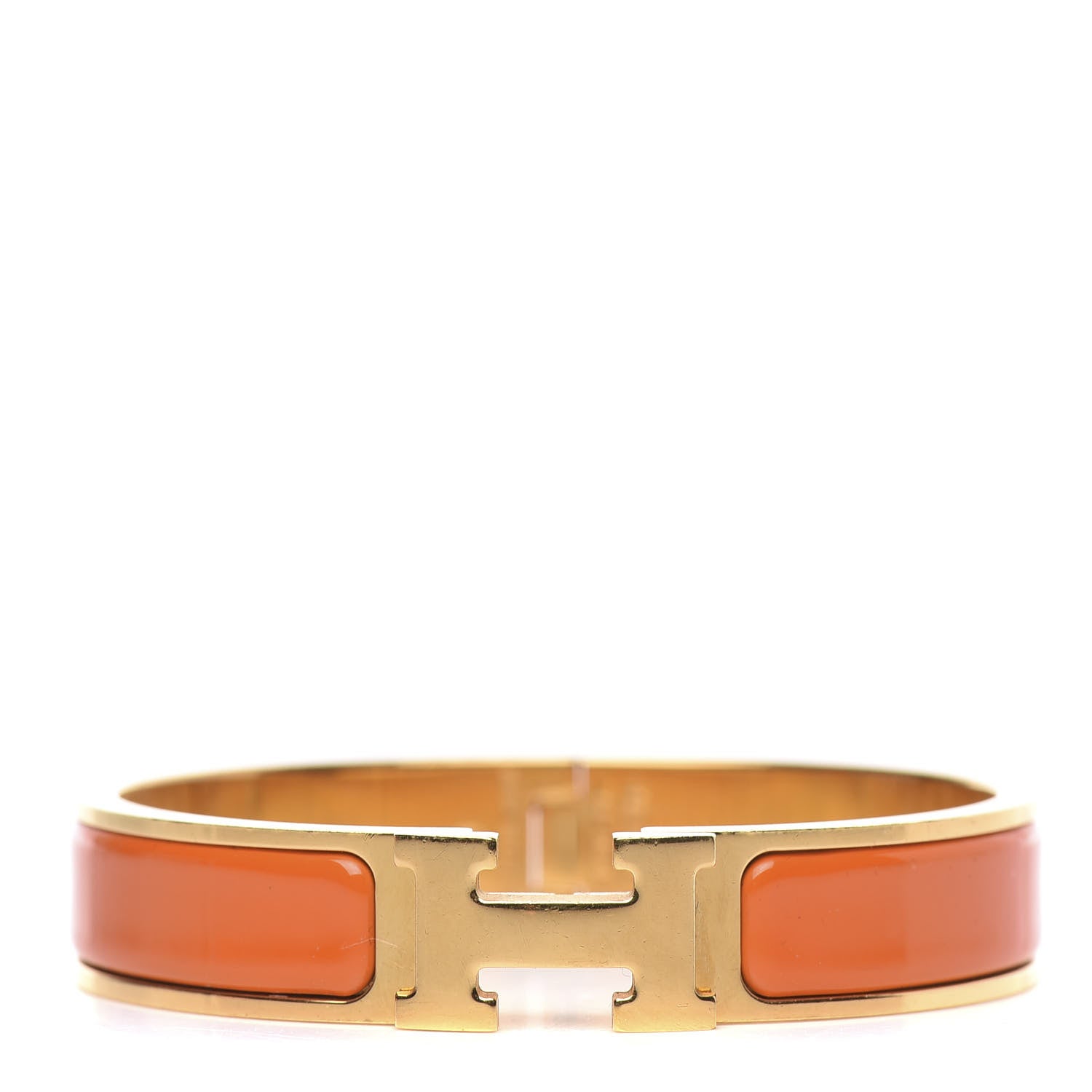 Hermes Enamel Narrow Clic Clac H Bracelet PM Orange 1 of 6