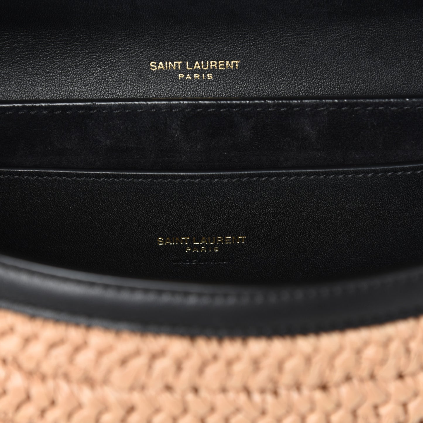Woven Raffia Monogram Kaia Satchel Tan