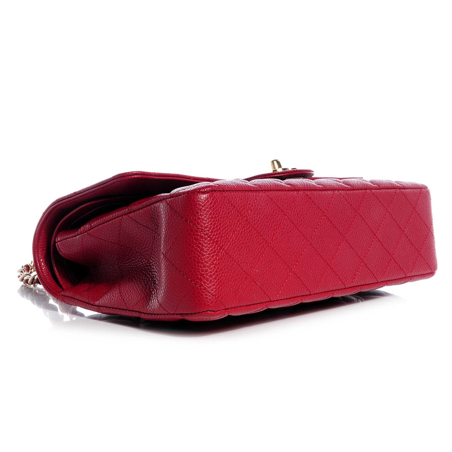 Caviar Medium Double Flap Red