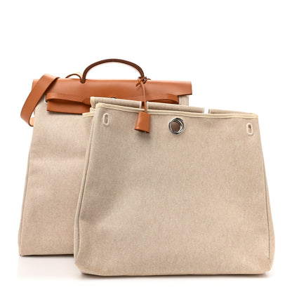 Hermes Toile Vache Calfskin Herbag 39 MM Natural 2 of 11