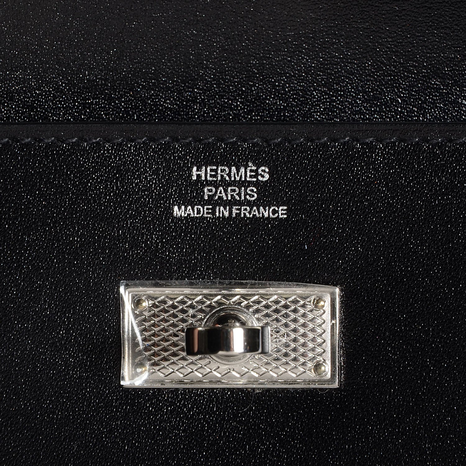 Hermes Guilloche Box Kelly Longue Wallet Black 7 of 15