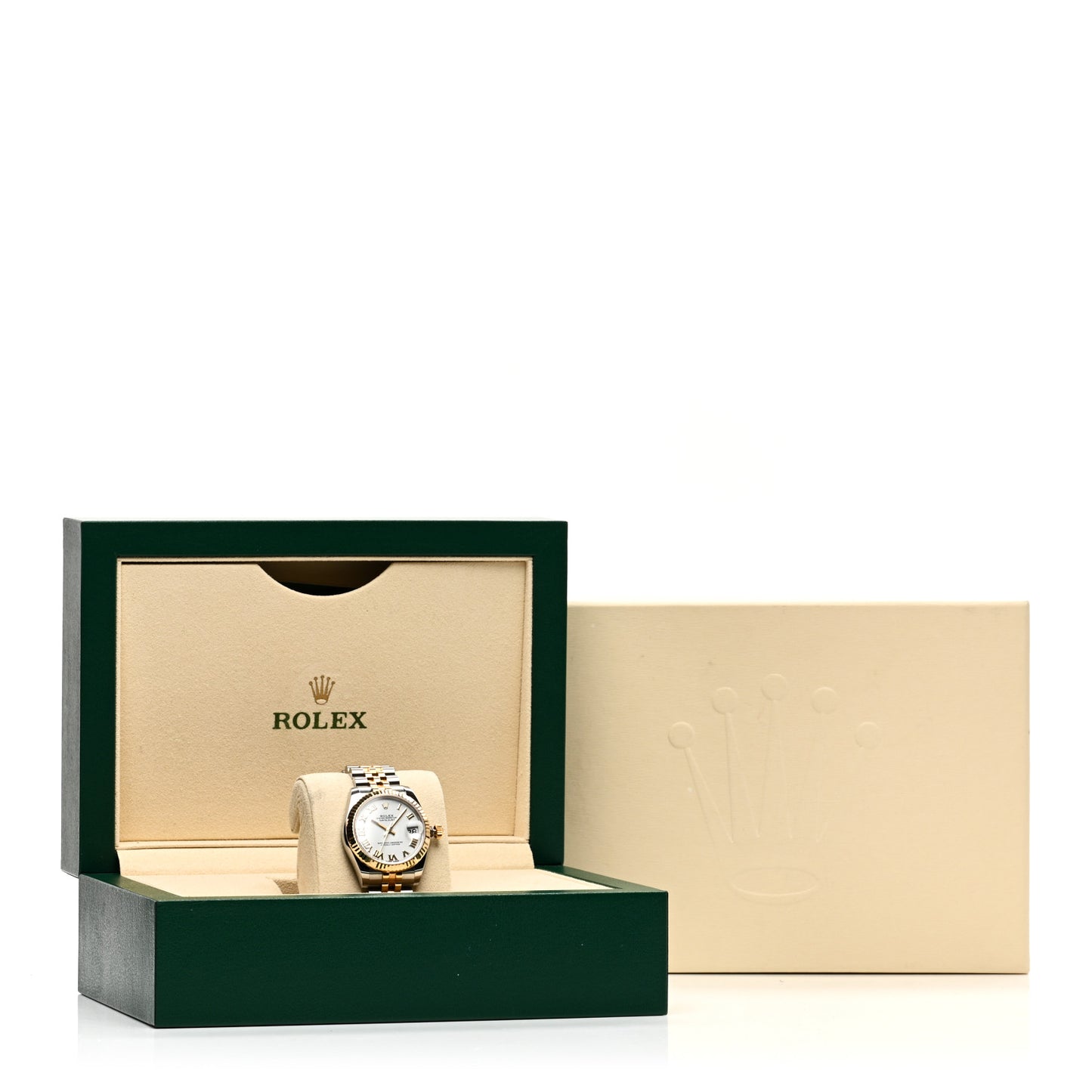 Stainless Steel 18K Yellow Gold 31mm Oyster Perpetual Datejust Watch White Roman 178273