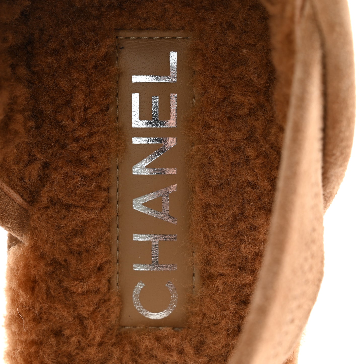 Suede Calfskin CC Slingback Loafers 36 Dark Beige