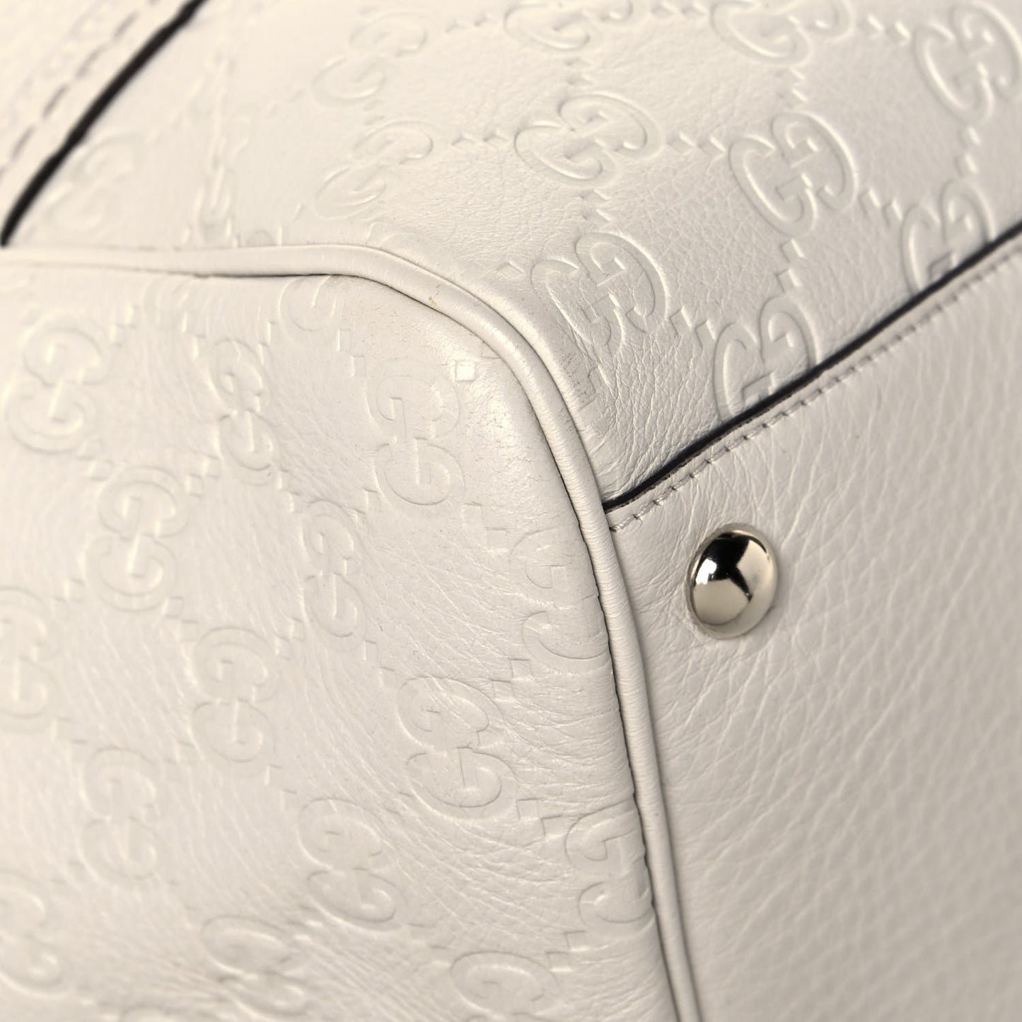 Calfskin Guccissima Large Signoria Tote Off White