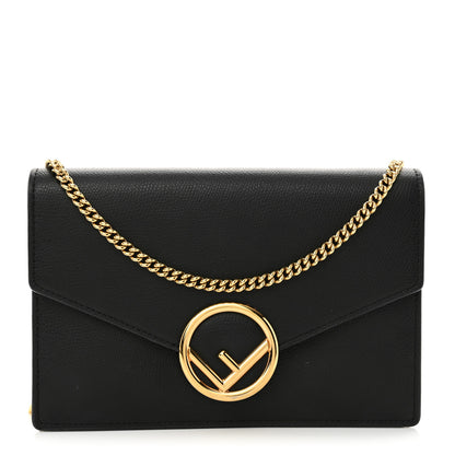 Fendi Vitello Cruise F is Fendi Medium Envelope Wallet on Chain Black 1 of 14