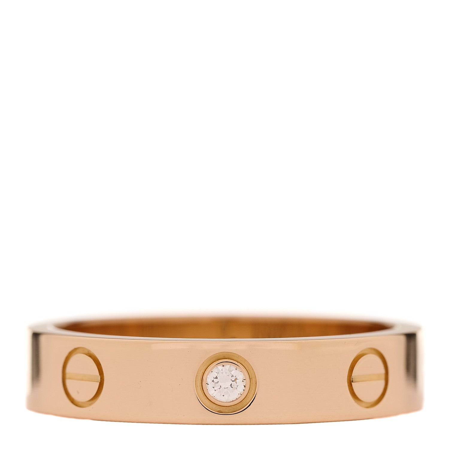 Cartier 18K Pink Gold Diamond 4mm LOVE Wedding Band Ring 52 6 1 of 4