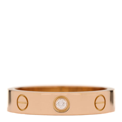 Cartier 18K Pink Gold Diamond 4mm LOVE Wedding Band Ring 52 6 1 of 4