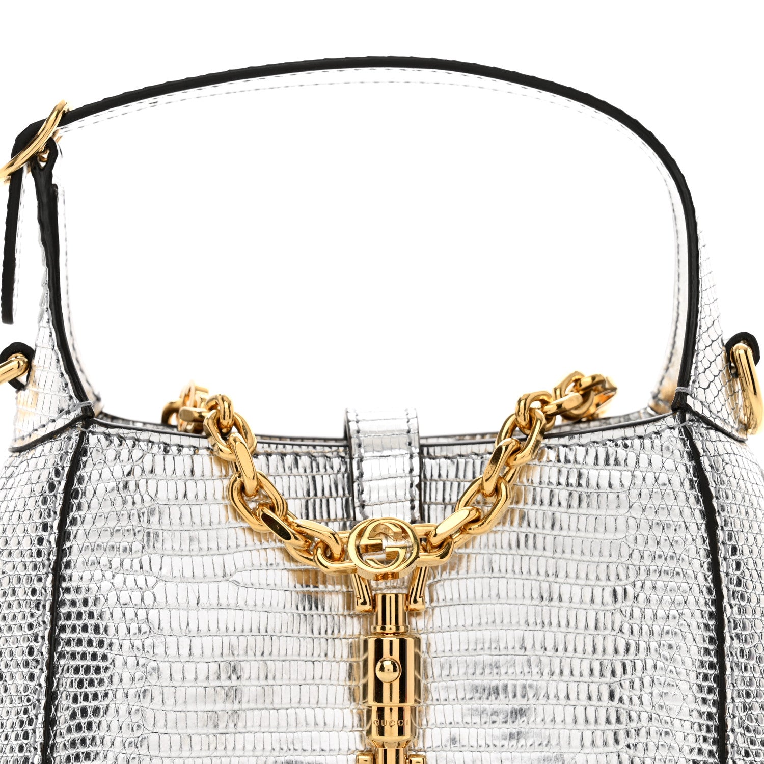 Gucci Lizard Mini Jackie 1961 Silver 5 of 9