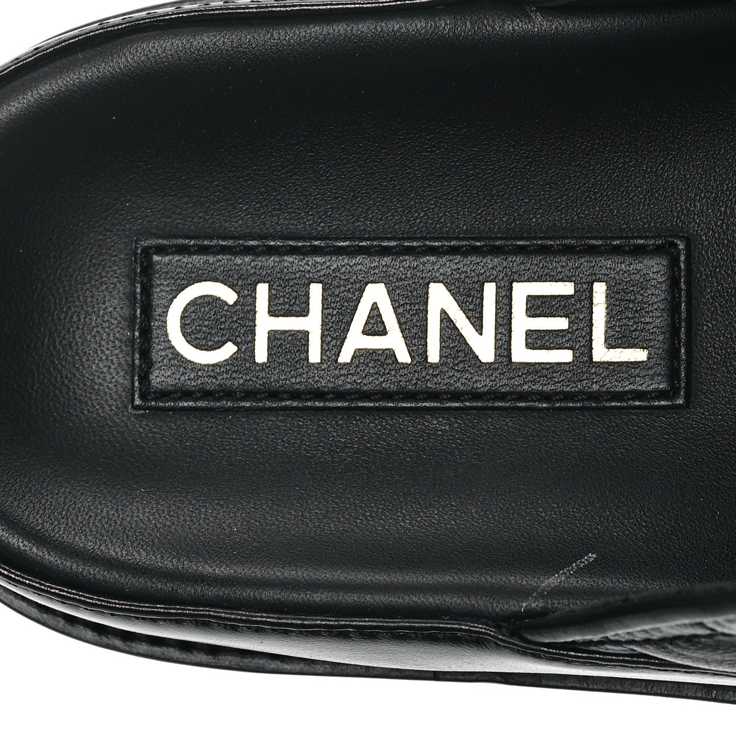Chanel Lambskin Quilted Velcro Dad Chain CC Slide Sandals 41 Black 7 of 10