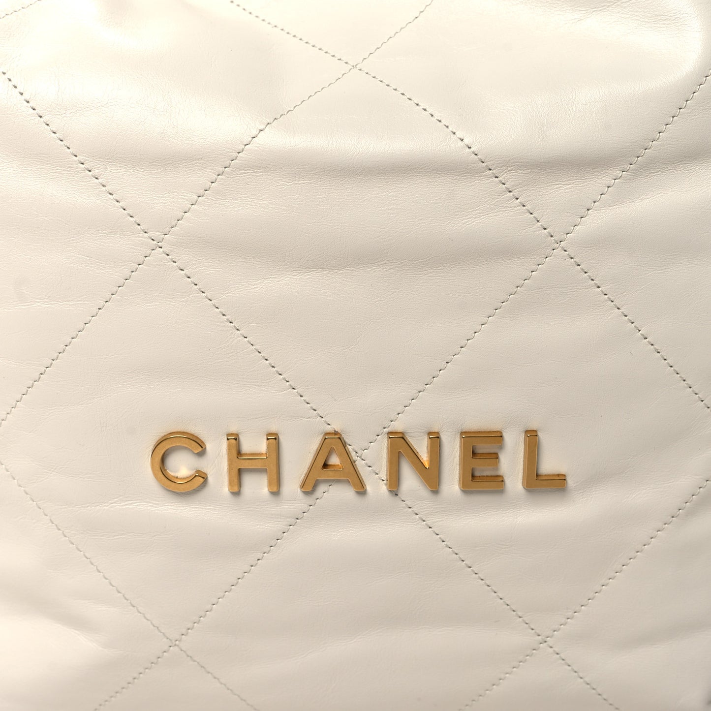 Shiny Calfskin Quilted Chanel 22 White