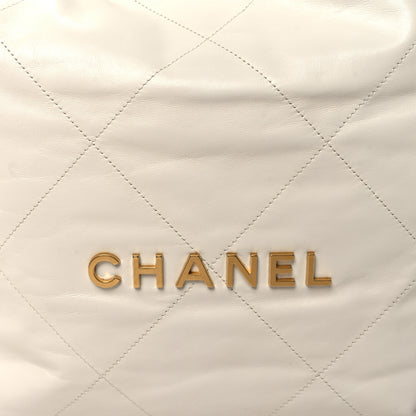 Chanel Shiny Calfskin Quilted Chanel 22 White 10 of 12