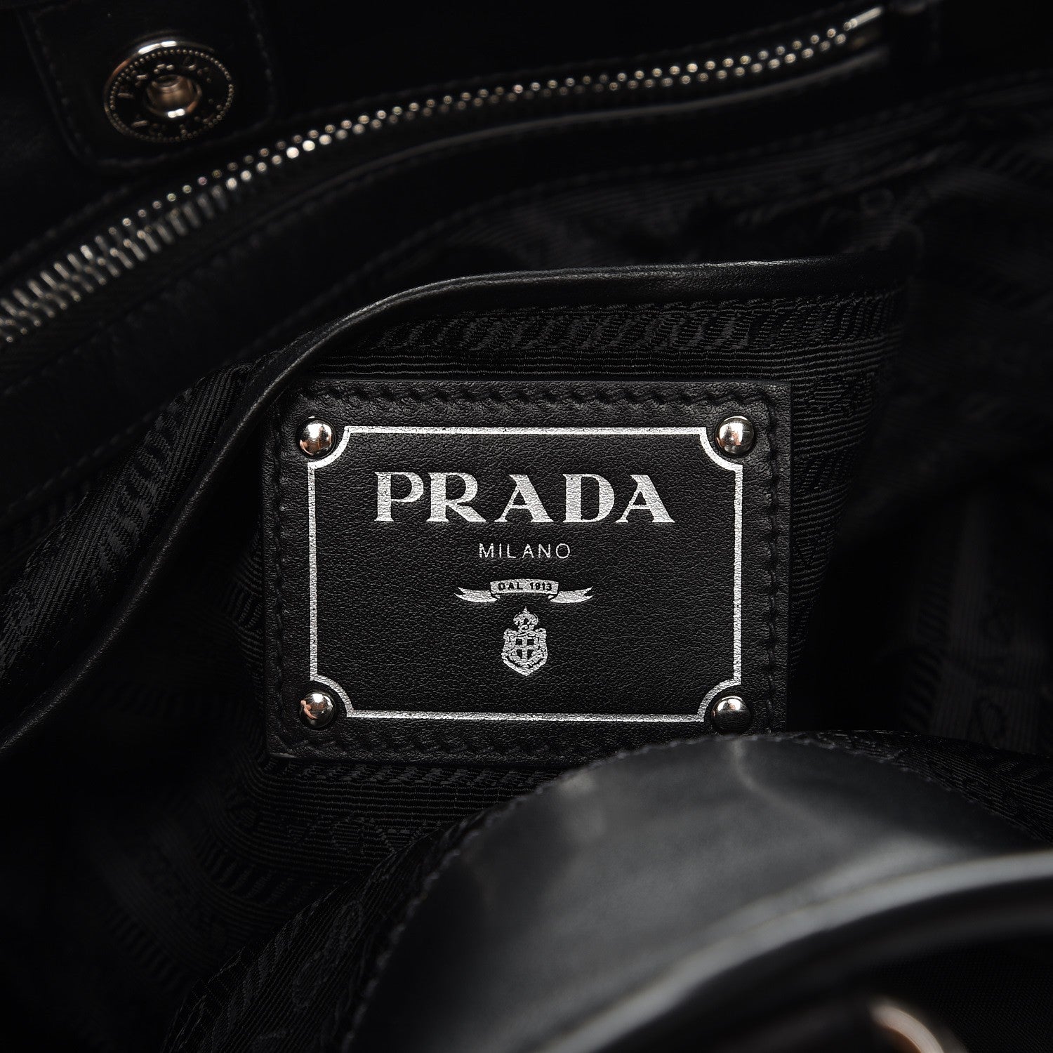 Prada Nylon Tessuto Soft Calf Tote Nero Black 7 of 8
