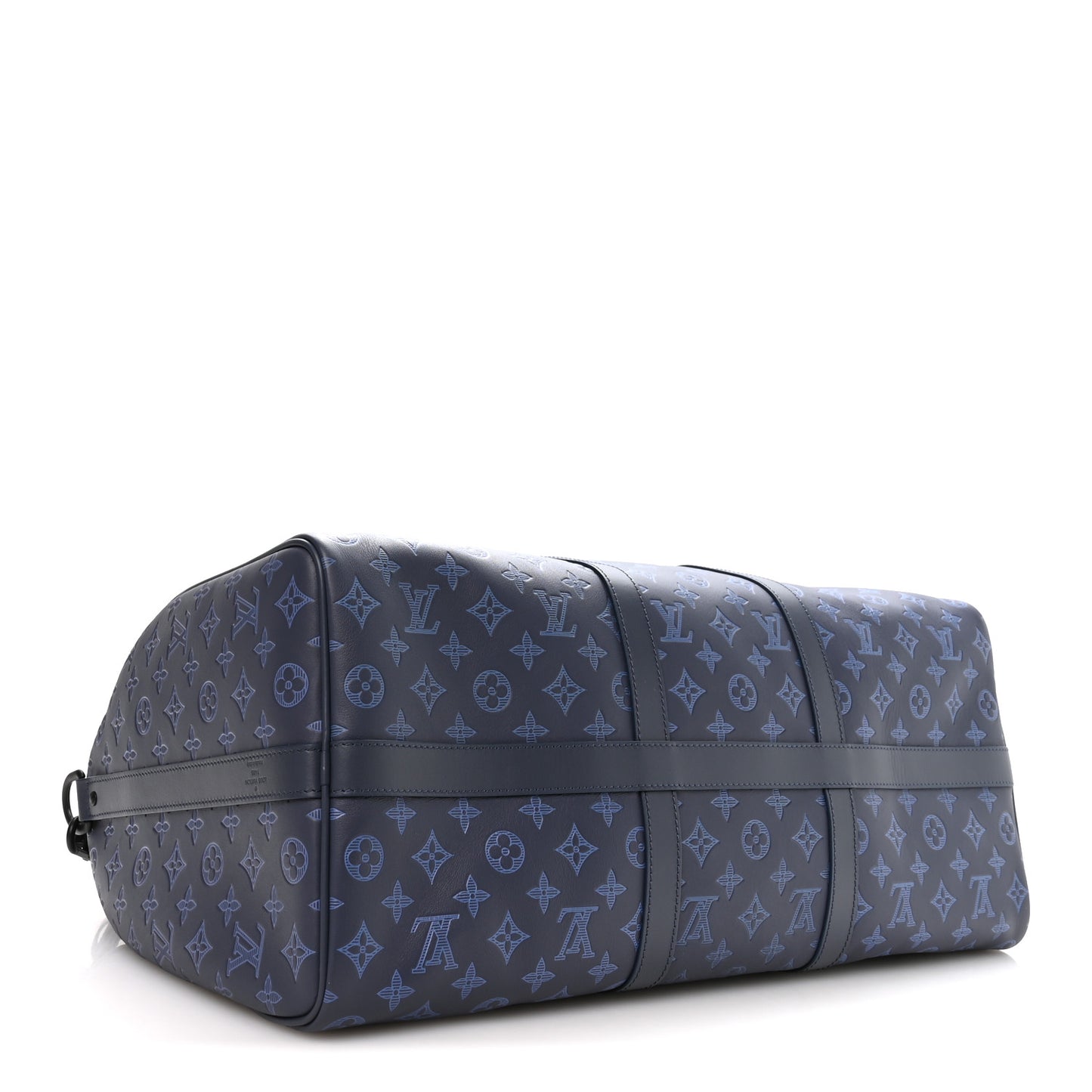 Calfskin Monogram Shadow Keepall Bandouliere 50 Navy