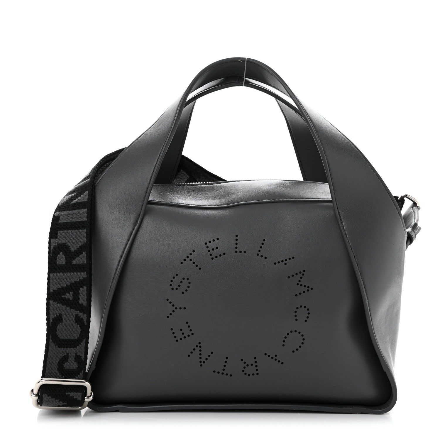 Stella McCartney Eco Alter Mat Medium Logo Perforated Tote Dark Grey 1 of 13