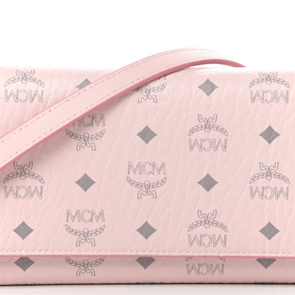 MCM Visetos Chain Wallet Crossbody Soft Pink 9 of 9