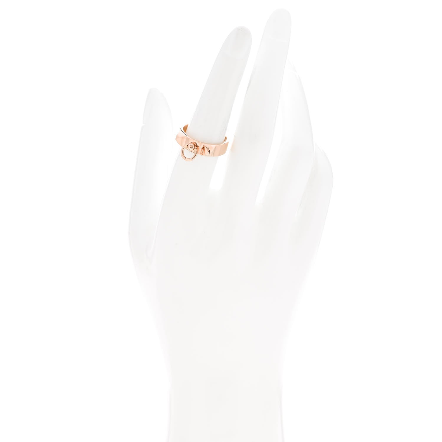 Hermes 18K Rose Gold PM Collier De Chien Ring 54 7 2 of 4