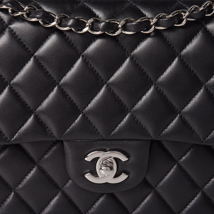 Chanel Lambskin Quilted Medium Double Flap Black 8 of 13