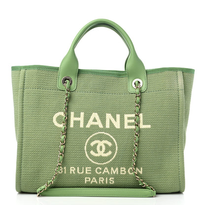 Chanel Mixed Fibers Small Deauville Tote Green 2 of 9