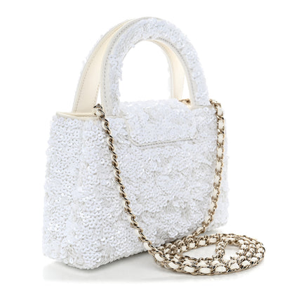 Chanel Sequin Nano Kelly Shopper White 3 of 11