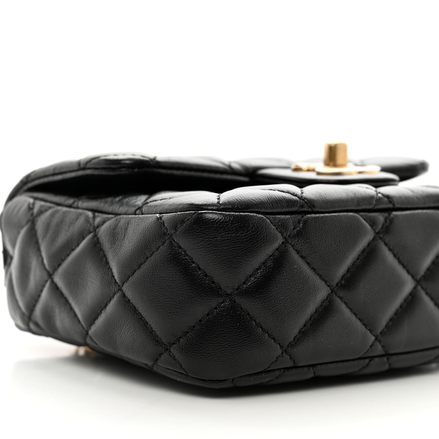 Chanel Lambskin Enamel Quilted Mini Coco Hearts Square Flap Black 9 of 10