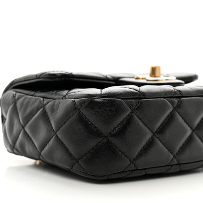 Chanel Lambskin Enamel Quilted Mini Coco Hearts Square Flap Black 9 of 10