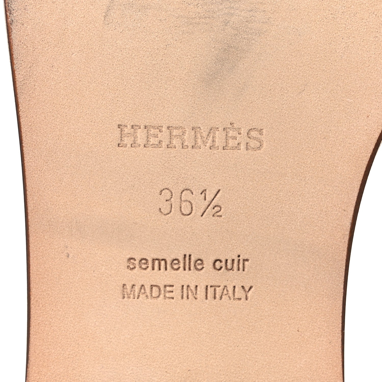 Hermes Box Calfskin Oran Sandals 36.5 Gold 8 of 13