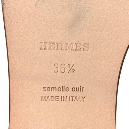Hermes Box Calfskin Oran Sandals 36.5 Gold 8 of 13