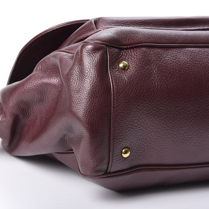 Gucci Metallic Pebbled Calfskin Medium 1973 Top Handle Satchel Burgundy 5 of 9