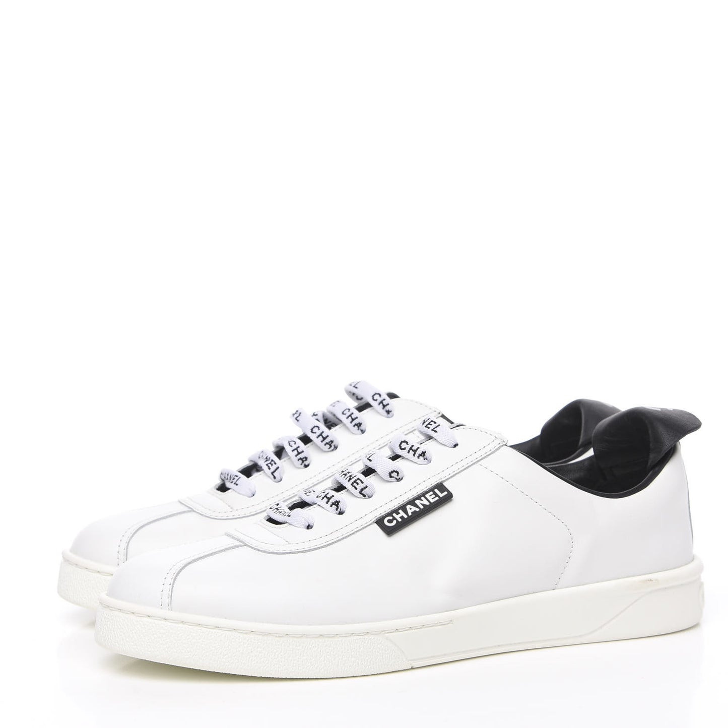 Calfskin CC Womens Sneakers 38.5 White
