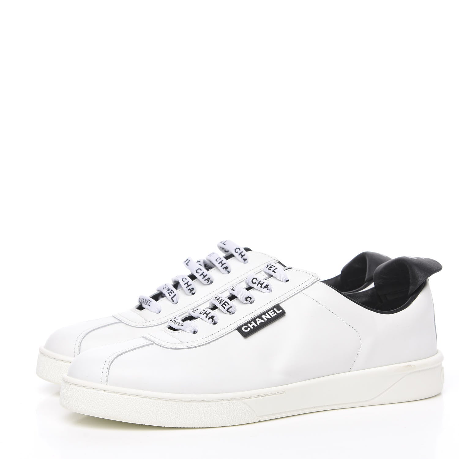 Chanel Calfskin CC Womens Sneakers 38.5 White 3 of 10