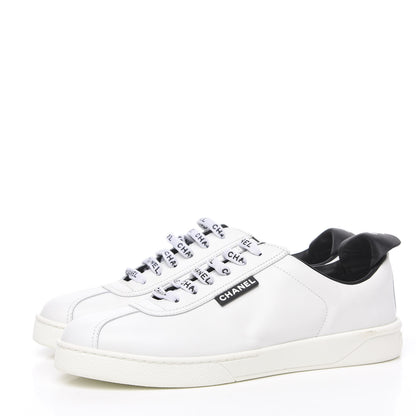 Chanel Calfskin CC Womens Sneakers 38.5 White 3 of 10