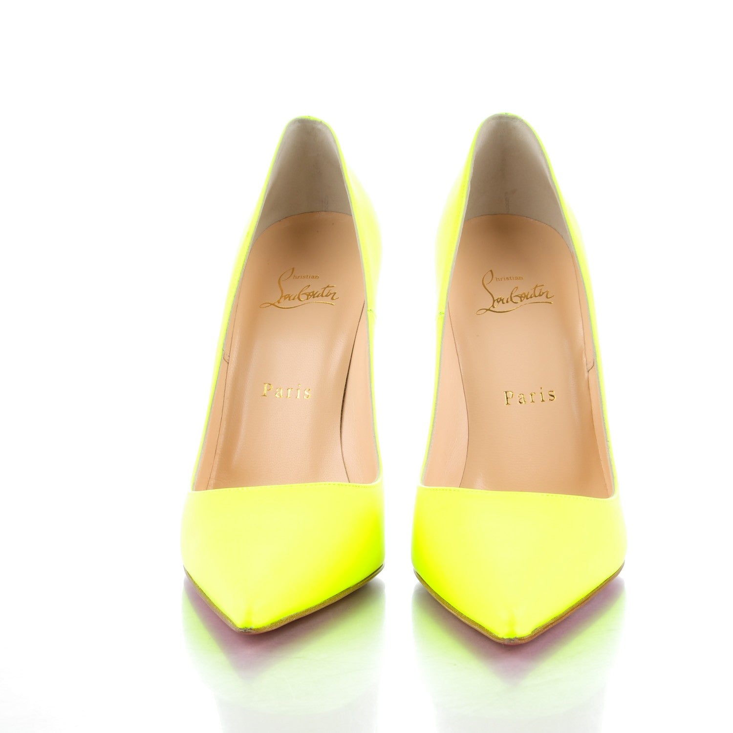 Christian Louboutin Matte Calfskin Jazz Calf Fluo So Kate 120 Pumps 38 Jaune White 2 of 8