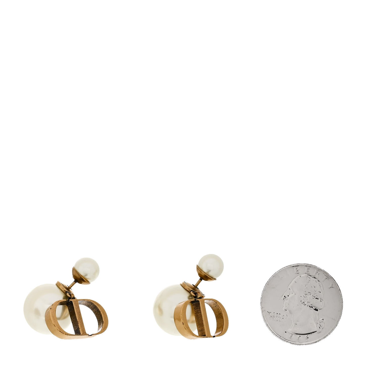 Metal Pearl Tribales Earrings Gold
