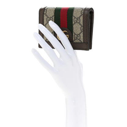 Gucci GG Supreme Monogram Web Ophidia Card Case Beige New Acero 2 of 10