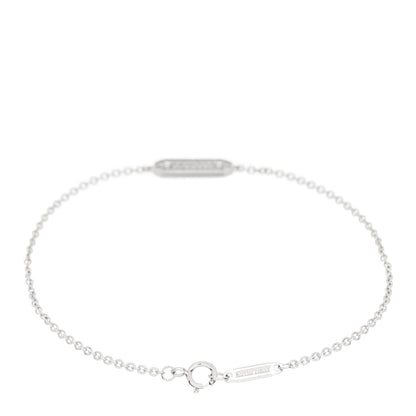 Tiffany 18K White Gold Diamond Tag Chain Bracelet 2 of 4