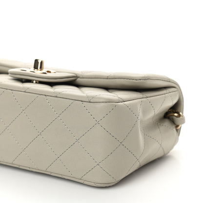 Chanel Lambskin Quilted Mini Rectangular Flap Grey 10 of 10