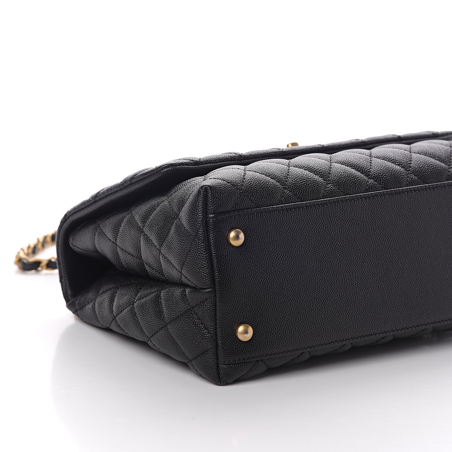 Chanel Caviar Elaphe Quilted Small Coco Handle Flap Black 7 of 8