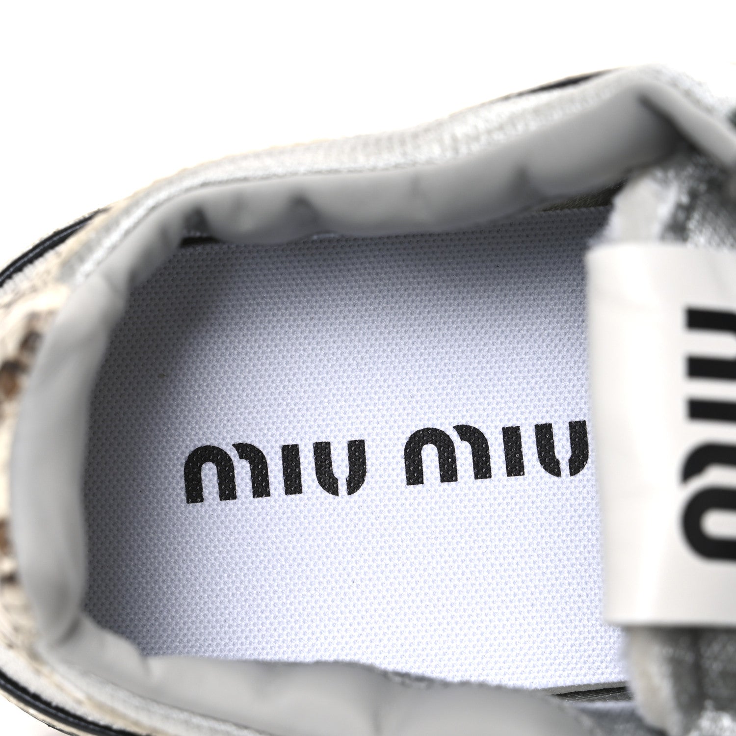 Miu Miu Nylon Technical Ayers Pitone Gymnasium Sneakers 39 Nube Abete 9 of 10