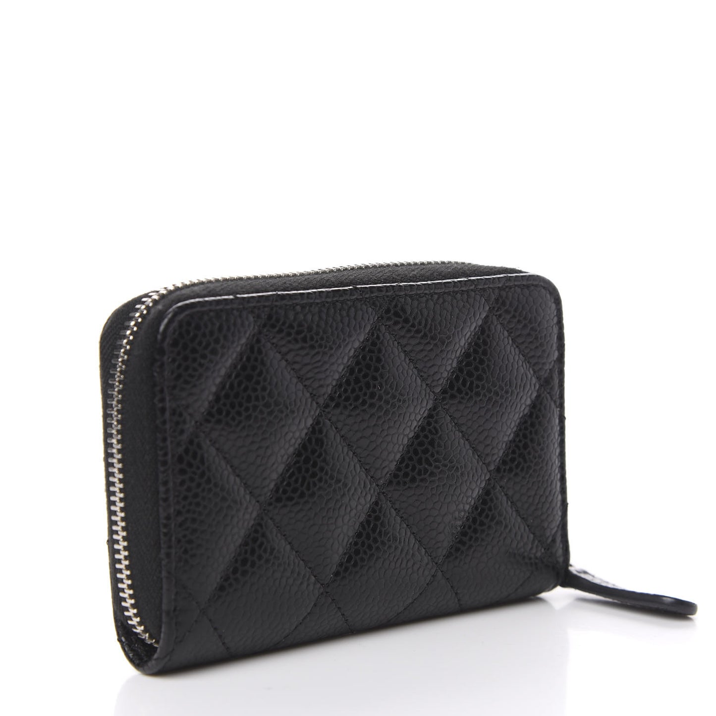 Caviar Quilted Zip Coin Purse Black