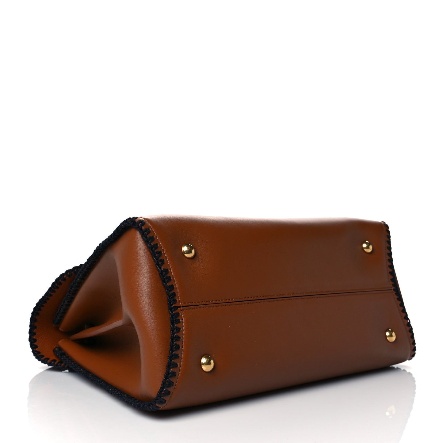 Calfskin Whip Stitch Medium Margot Flap Bag Tan