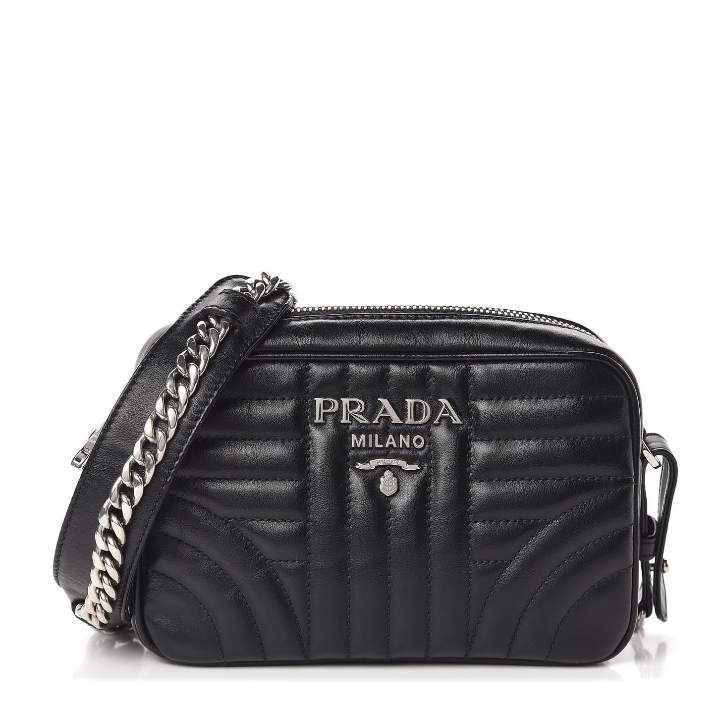 Soft Calfskin Diagramme Crossbody Bag Black