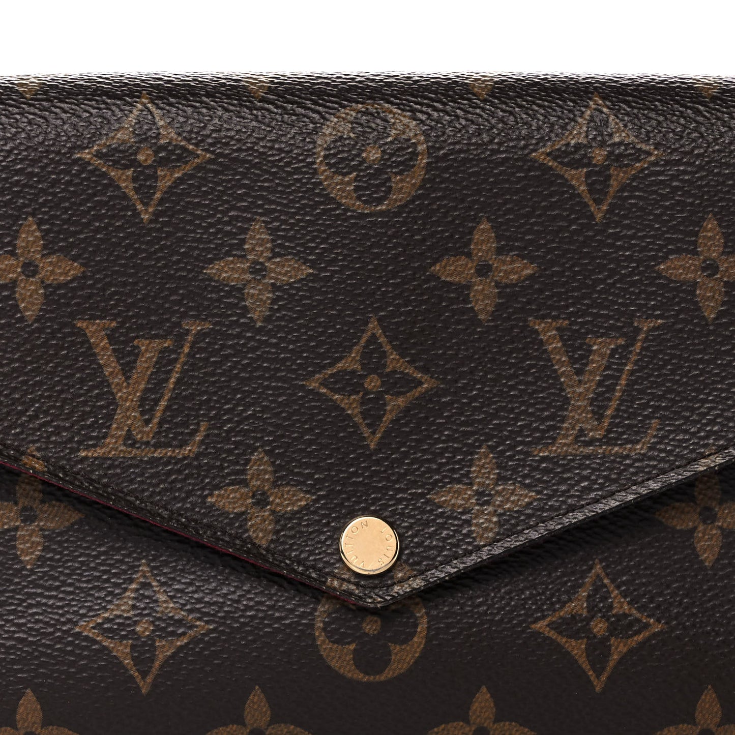Monogram Pochette Felicie Chain Wallet Fuchsia