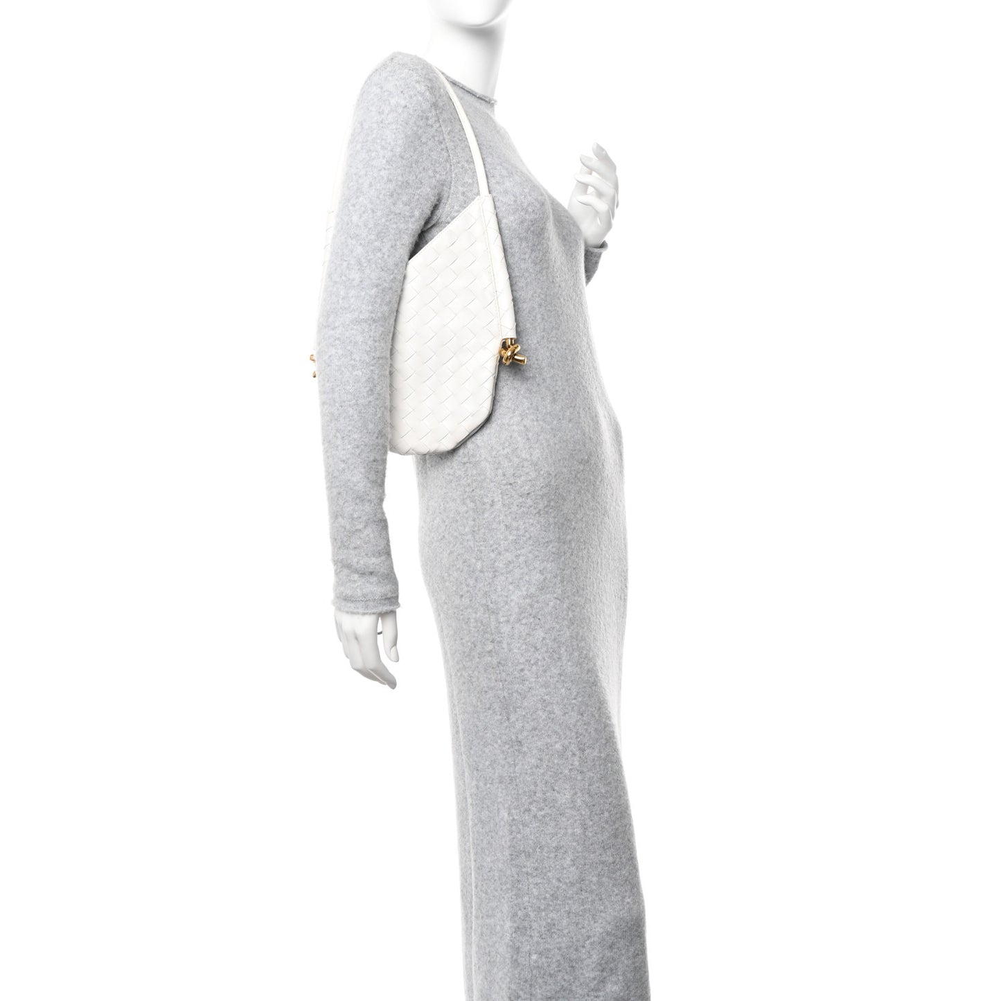 Nappa Intrecciato Small Solstice Hobo White