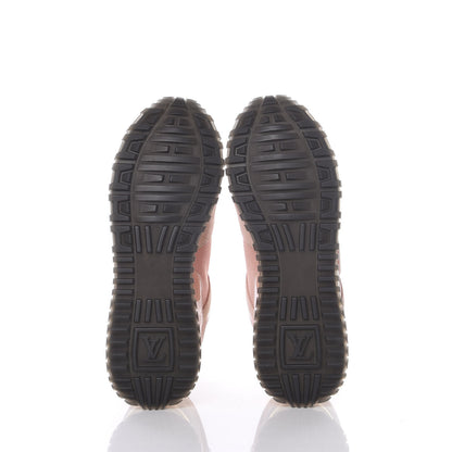 Louis Vuitton Suede Damier Azur Run Away Sneakers 37.5 Pink 5 of 8