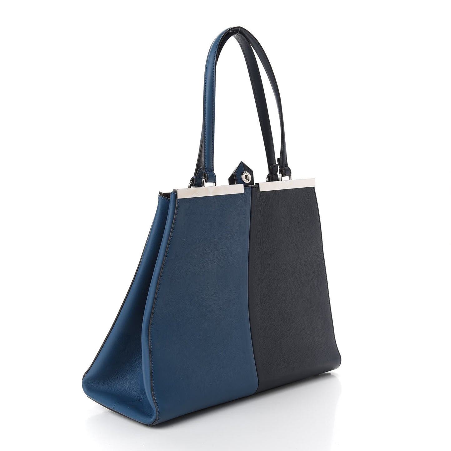 Vitello Bi-Color Large 3Jours Tote Lavagna Cobalto
