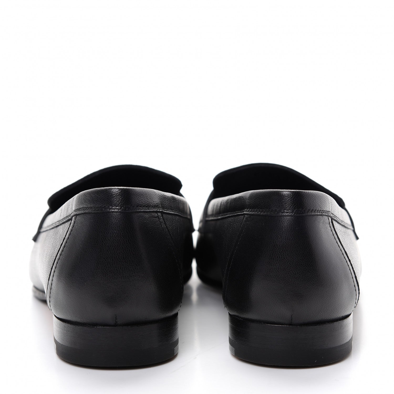 Hermes Goatskin Womens Paris Loafers 37.5 Black 7 of 10